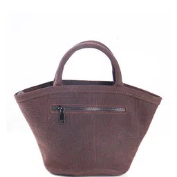 Calvadoss Ethnic Motifs Textured Leather Structured Handheld Bag with Tasselled image 4