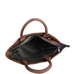 Calvadoss Ethnic Motifs Textured Leather Structured Handheld Bag with Tasselled image 5