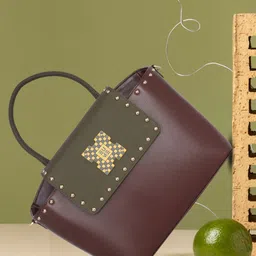 EUME Embellished PU Structured Handheld Bag-10