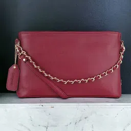 DressBerry Red Textured Structured Handheld Bag-picture-15