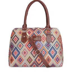 THE CLOWNFISH Geometric Printed Structured Handheld Bag-18