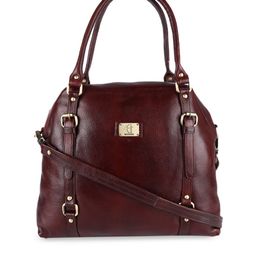 HiLEDER Brown Leather Structured Handheld Bag image 1