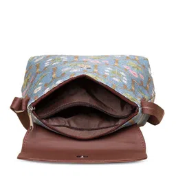 ZOUK Blue Floral Printed Sling Bag image 4