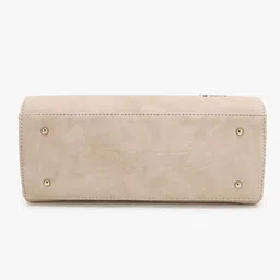 Exotic Cream-Coloured PU Structured Handheld Bag image 5