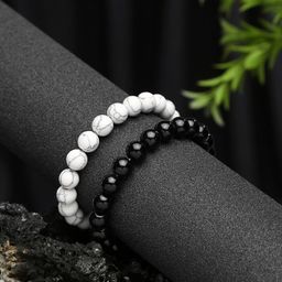 Celena Cole Women Two Black & White Cuff Bracelet-image-8