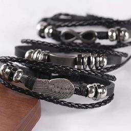Peora Men Set Of 5 Silver-Plated Multistrand Bracelets-18