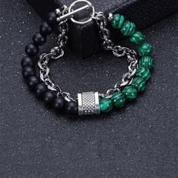 MEENAZ Men Silver-Plated Stainless Steel Beaded Oxidised Multistrand Bracelet-image-44