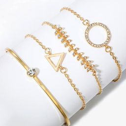 Jewels Galaxy Women Set of 4 Gold-Plated Link Bracelet-image-20