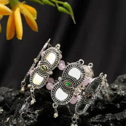 Sangria Silver-Plated Oxidised Bracelet-picture-13