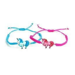 EL REGALO Set Of 2 Blue & Purple Wraparound Bracelet-29