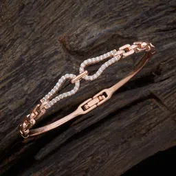 Kushal's Fashion Jewellery Women Cubic Zirconia Rose Gold-Plated Kada Bracelet-28