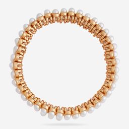Kushal's Fashion Jewellery Gold-Plated Pearls Studded Kada Bracelet-20