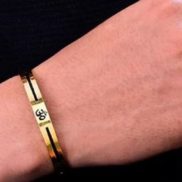 WATCHSTAR Unisex Gold-Plated Stainless Steel Enamelled Kada Bracelet-34