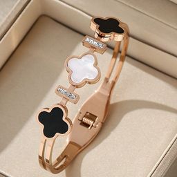 Jewels Galaxy Mother of Pearl Rose Gold-Plated Cuff Bracelet-image-59