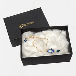 DUGRISTYLE Women Gold-Plated Evil Eye Charm Bracelet-image-51