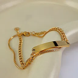 Fashion Frill Gold-Plated Stainless Steel Link Bracelet-image-65
