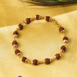 Japam Men Gold Plated Rudraksha Bracelet-image-64