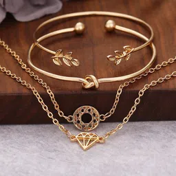 Jewels Galaxy Women Set of 4 Gold-Plated Link Bracelet-37