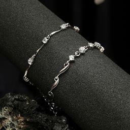 YouBella Women Set of 2 Silver-Plated Link Bracelet-46