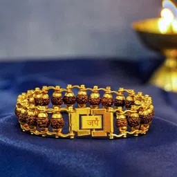 Japam Gold Plated Modern Large Rudraksha Bracelet-16