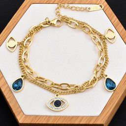 Jewels Galaxy American Diamond Gold-Plated Wraparound Bracelet-image-49
