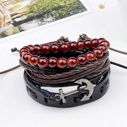 Young & Forever Unisex Set of 4 Leather Multistrand Bracelet-image-66