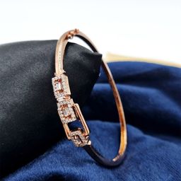 Anouk Cubic Zirconia Rose Gold-Plated Kada Bracelet-48