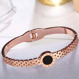Designs & You Stainless Steel Rose Gold-Plated Bangle-Style Bracelet-picture-32