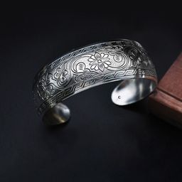 Peora Women Silver-Plated Cuff Bracelet-48