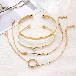 Jewels Galaxy Women Set of 4 Gold-Plated Bangle Style Bracelet-2