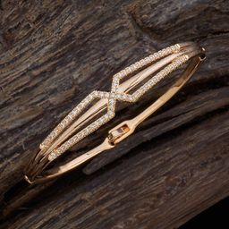 Kushal's Fashion Jewellery Women Gold-Plated Cubic Zirconia Kada Bracelet-55