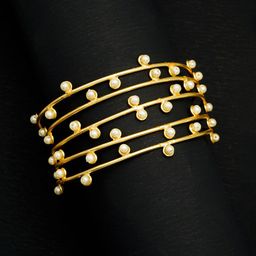 VIRAASI Gold Plated Cuff Bracelet-image-60