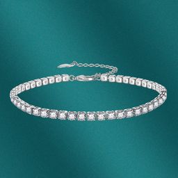 Designs & You Brass Cubic Zirconia Silver-Plated Wraparound Bracelet-picture-28