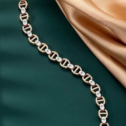 Peora Gold Plated Cubic Zirconia Wraparound Bracelet-image-75