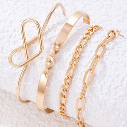Jewels Galaxy Women Pack Of 4 Gold-Plated Charm Bracelets-10