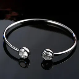 Peora Silver-Plated American Diamond Studded Kada Bracelet-48