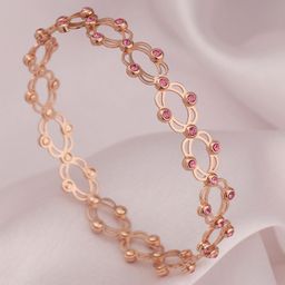 GIVA Women Sterling Silver Rose Gold-Plated Bangle-Style Bracelet-image-58