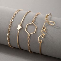 Jewels Galaxy Women Set Of 4 Gold-Plated Cuff Bracelet-image-36