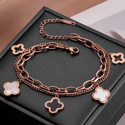 Designs & You Mother of Pearl Rose Gold-Plated Link Bracelet-16