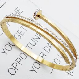 Jewels Galaxy Gold-Plated American Diamond Cuff Bracelet-33