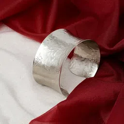TEEJH Women Silver-Toned Oxidised Silver-Plated Cuff Bracelet-35