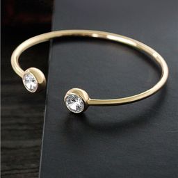 Peora Women Gold-Plated Cubic Zirconia Kada Bracelet-43