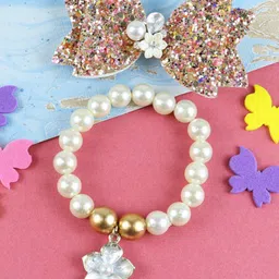 Asthetika Kids Girls Beaded Link Bracelet With Hair Clip-image-28