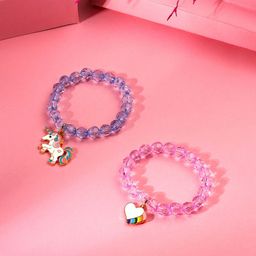 Melbees by Yellow Chimes Girls Set Of 2 Beaded Elasticated Bracelet-32
