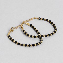 EL REGALO Kids Gold-Toned & Black Pack Of 2 Nazaria Wraparound Bracelet-9