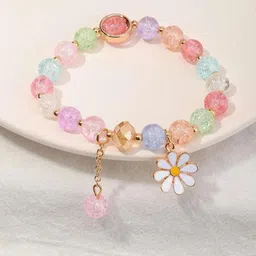KRYSTALZ Crystal Beads Sunflower Drop Adjustable Bracelet-picture-4