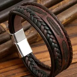 KRYSTALZ Unisex Leather Multistrand Bracelet-picture-2