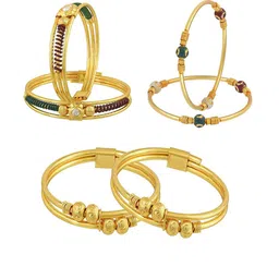 BAESD Set Of 6 Rose Gold Plated Bangles-0