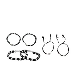 BAESD Kids Set Of 6 Silver-Plated Beaded Bangles-4
