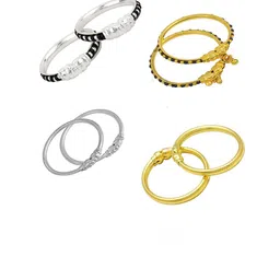 BAESD Kids Set Of 8 Gold-Plated Beaded Bangles-17